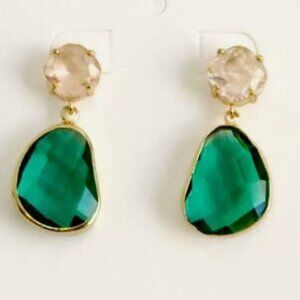 Banana Republic Pink, Green, and Gold Drop Earrings